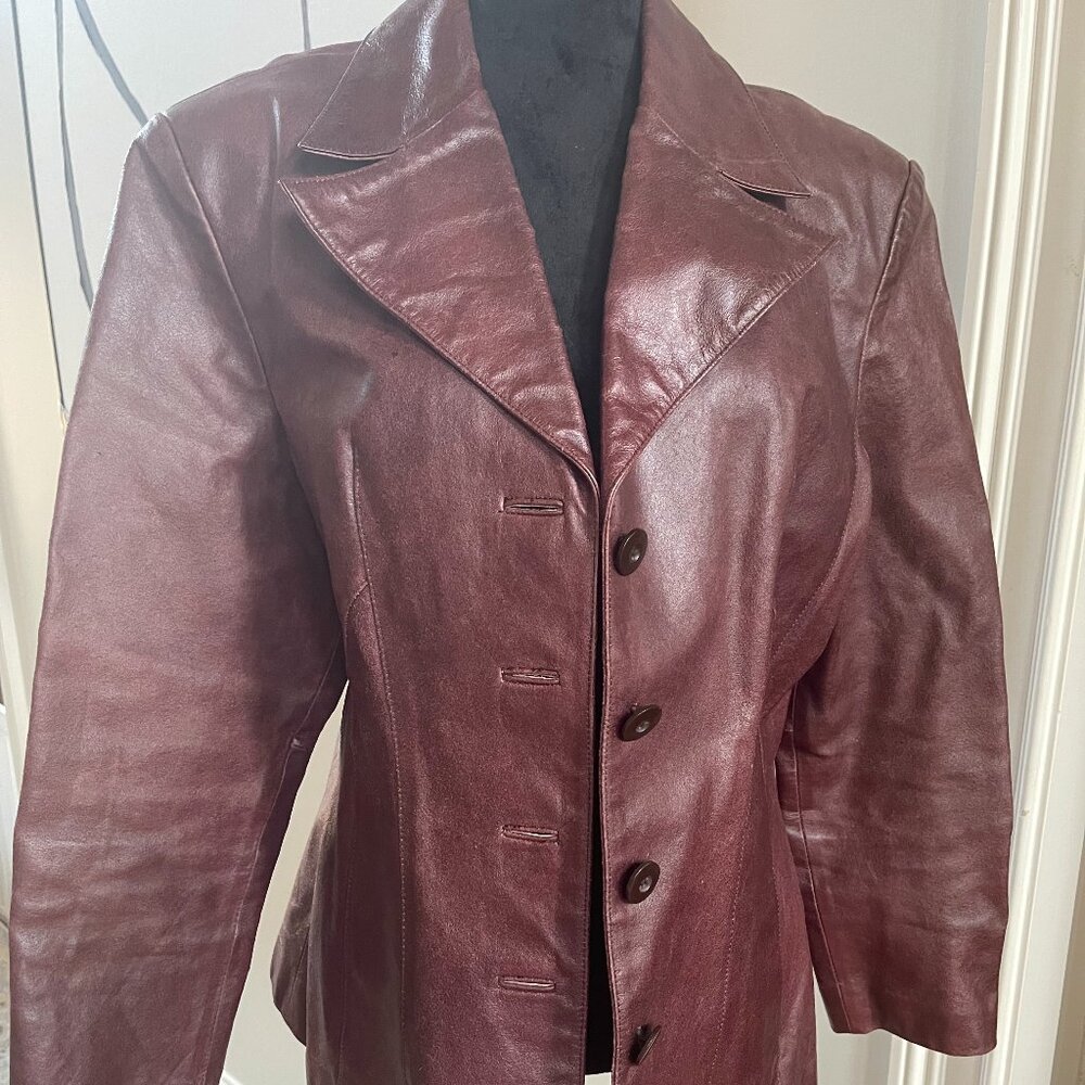 Wilson's Authentic Burgundy Leather Jacket